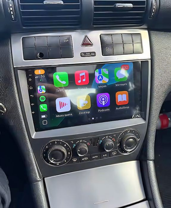 Rádio Mercedes W203/CLC + GPS + Carplay sem fios.