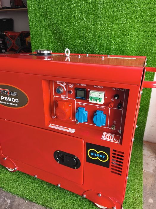 Gerador a gasóleo 6.5kW nominal 8.5 kW potência máxima monofásico e trifásico voltímetro digital