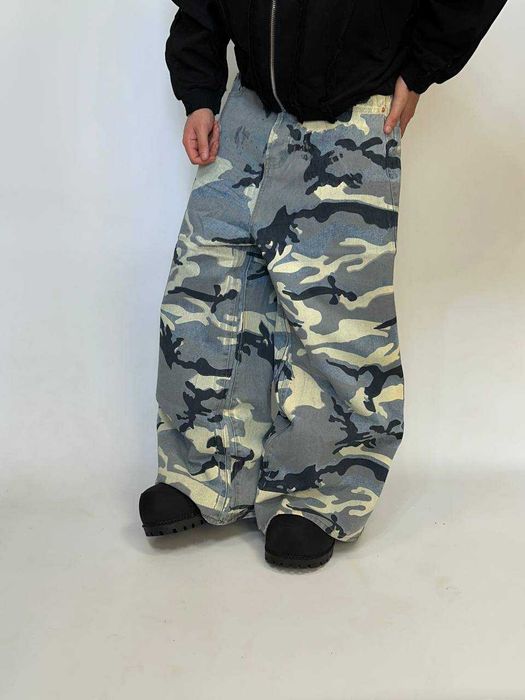 Штани джинсы камо camo голубые серые камуфляж baggy джинси штаны