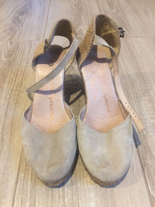 Espadryle zamszowe beżowe 38