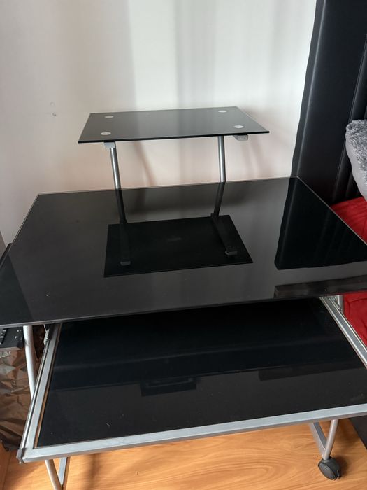 Secretária de vidro preta