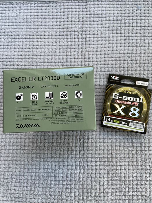 Котушка Daiwa Exceler LT 2000, шнур YGK