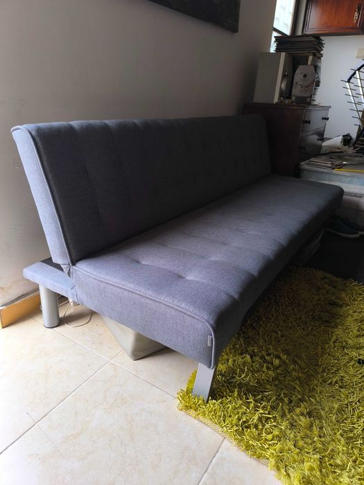 Sofá Cama 3 Lugares Cinza Click Clack KASA