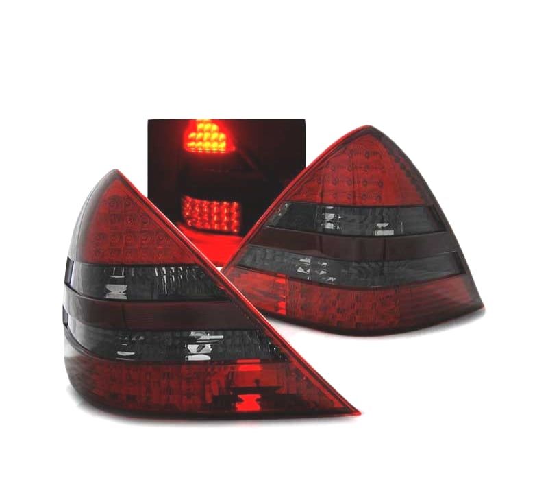 FAROLINS TRASEIROS LED PARA MERCEDES R170 SLK 96-04 RED SMOKED VERMELHO FUMADO ESCURECIDO