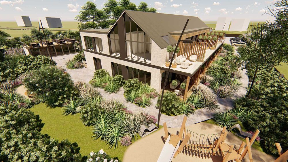 Budynek na dużej działce nad jeziorem Świętajno - apartamentowiec z restauracją