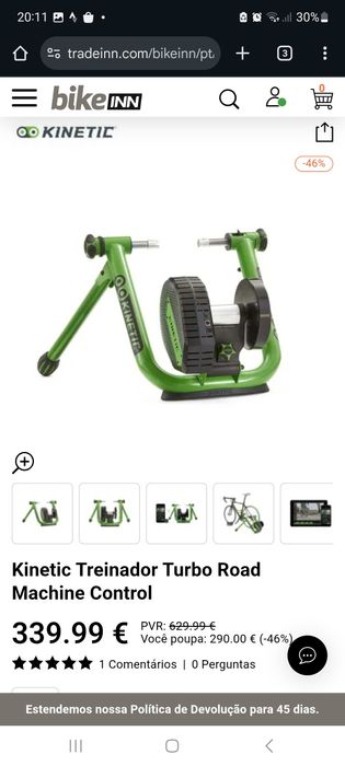 Rolo de treino Kinetic Turbo Road  oportunidade