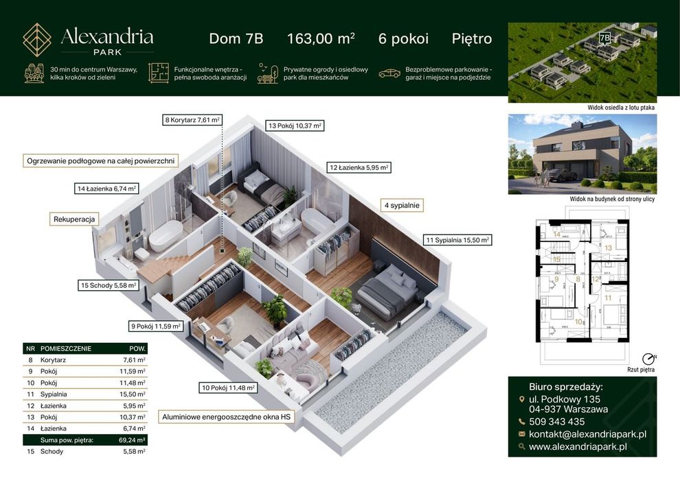 6-pokojowy dom 163m2 + ogródek Bezpośrednio