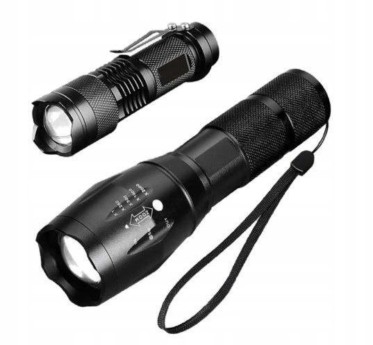 2x LATARKA TAKTYCZNA LED Super Zestaw Z Pokrowcem Etui