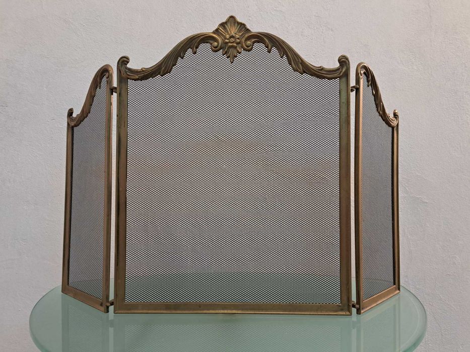 Parawan ekran osłona do kominka mosiężny neoklasycystyczny
