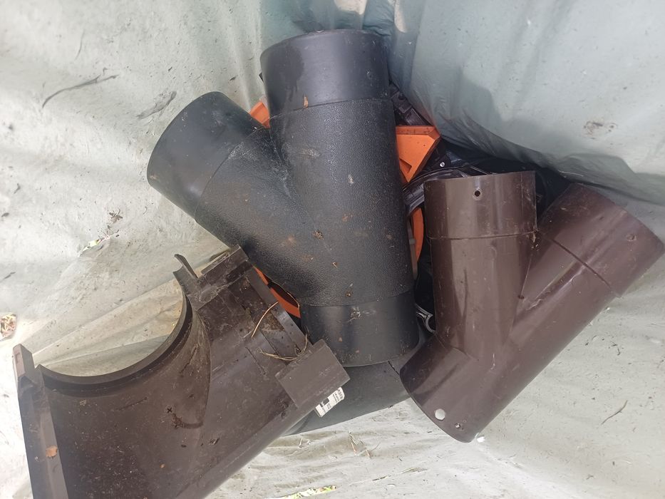 Rury rura spustowa brązowa+ elementy montażowe 125