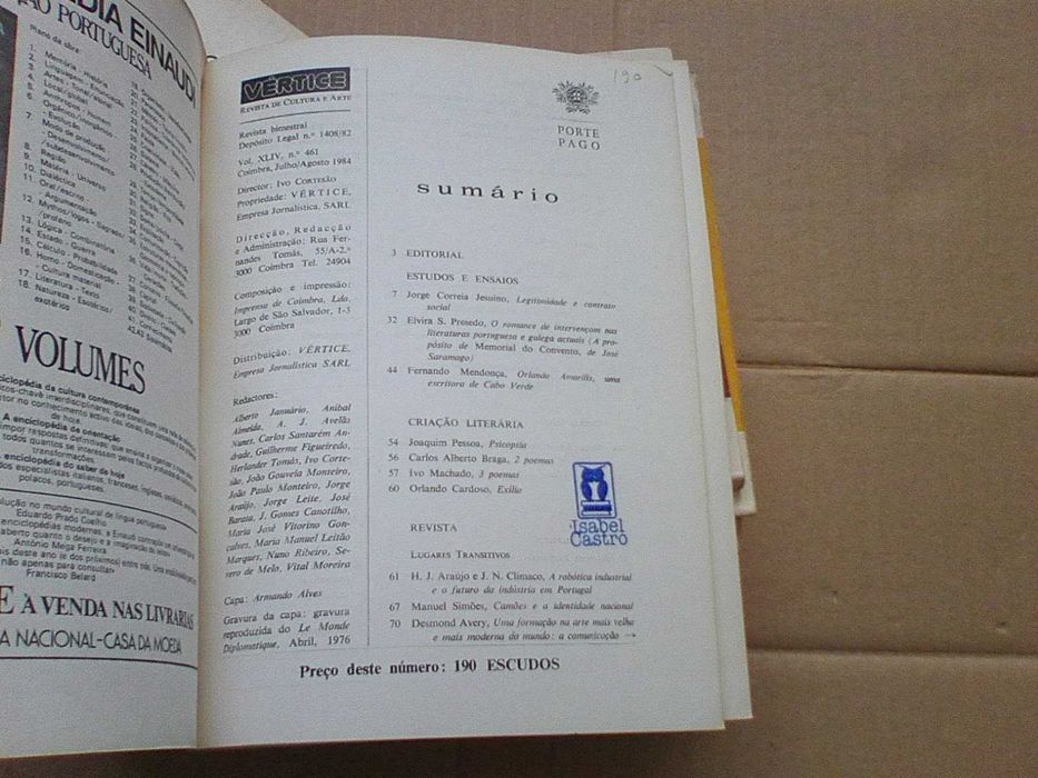 Revista Vértice - vários numeros