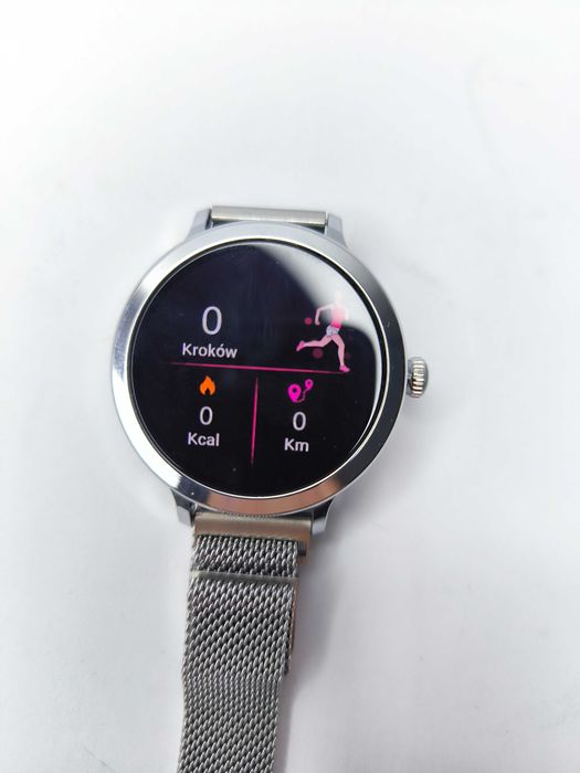 Elegancki srebrny SMARTWATCH Damski Niolina  Prezent Bransoleta Mesh