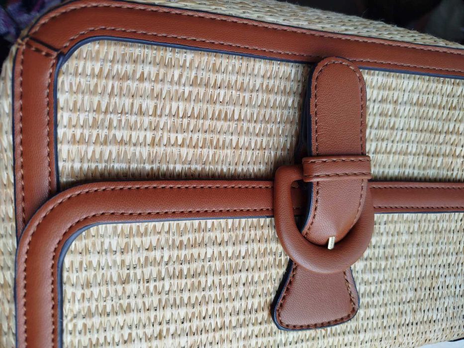 модна сумочка імітація соломки жіноча сумка через плече