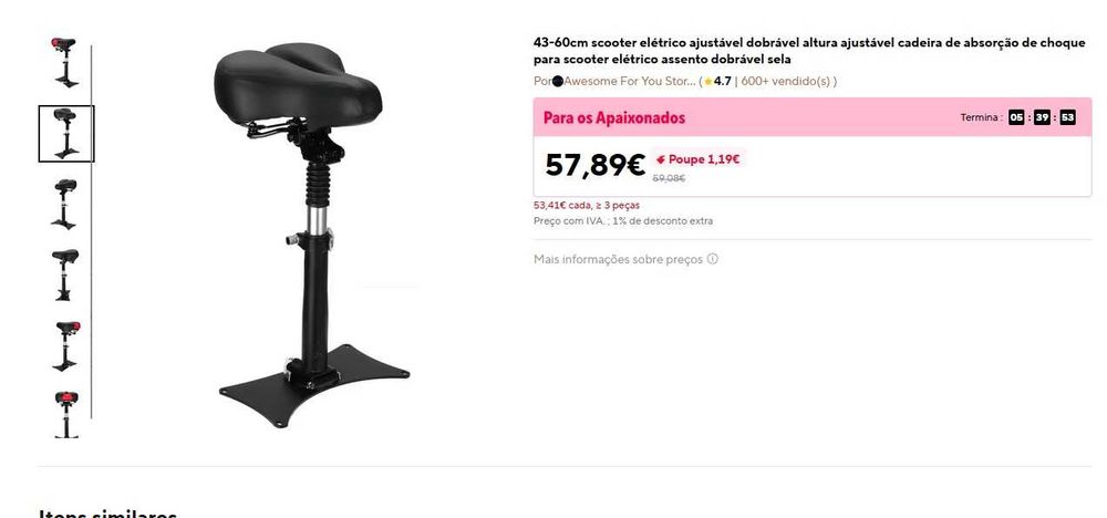 Assento para trotinete