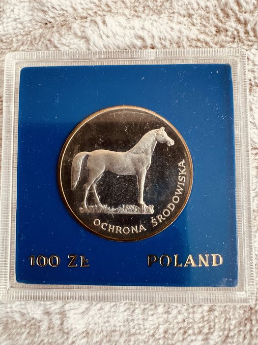 Moneta srebrna 100 zł 1981 Koń