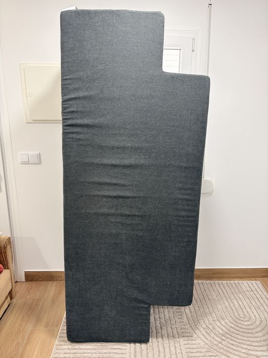 Sofá Cama Dobrável Convertível 3 Em 1 Succebuy Com 3 Almofadas Em Cinzento Escuro
