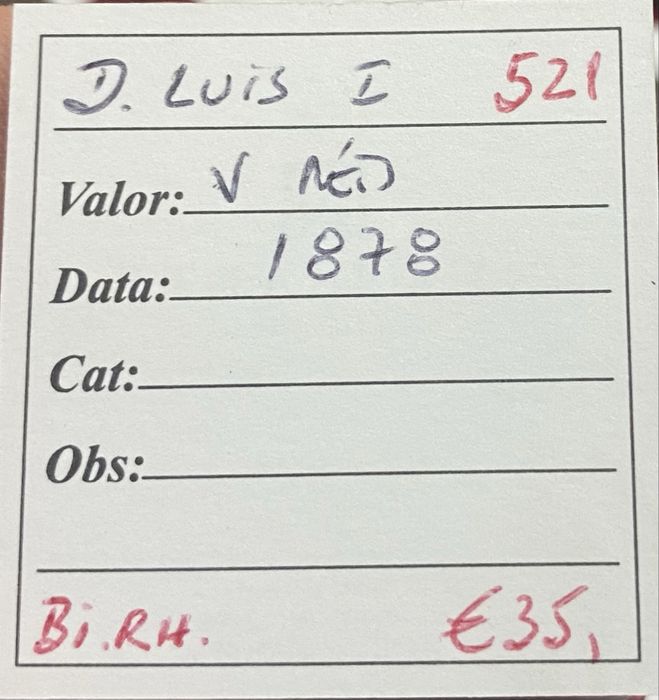 Moeda  521 - V Reis D LUIS I - 1878