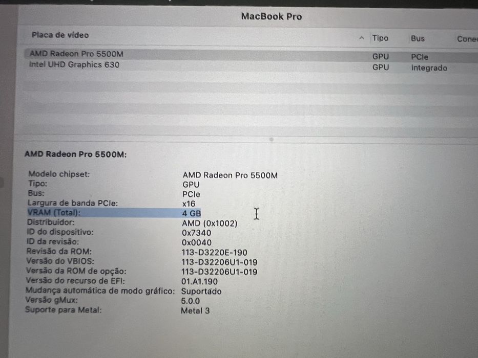 MacBook Pro 16 i9 32gb Ram 1Tb SSD VGA 4Gb