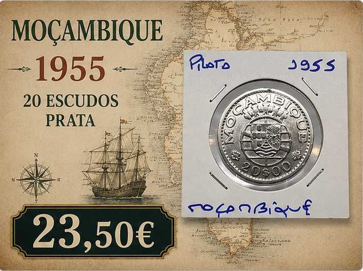 Moçambique 1955 - 20 Escudos Prata