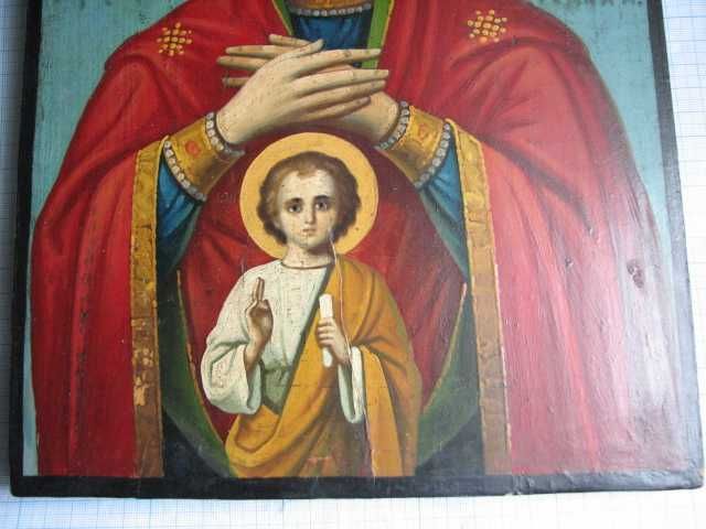 Икона  старинная  "Помощница в родах"  размер  - 24см  на  34см