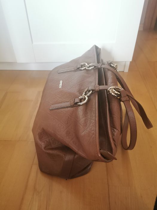 Guess Torba shopper skóra naturalna- UNIKAT