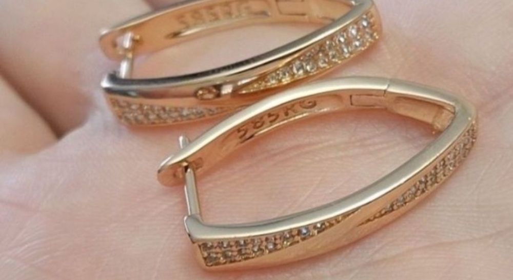 Kolczyki Różowe złoto 585