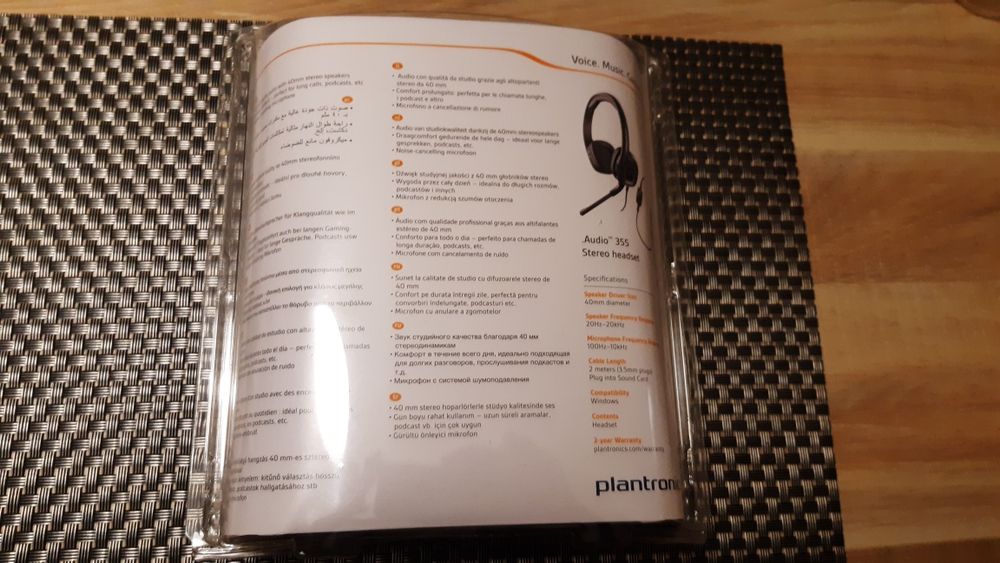 Słuchawki Plantronics nagłowne Audio 355 z mikrofonem nowe