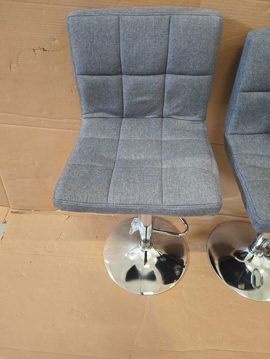 Songmics Stołek Barowy hoker Szary 2 Sztuki 44,5x38x115cm