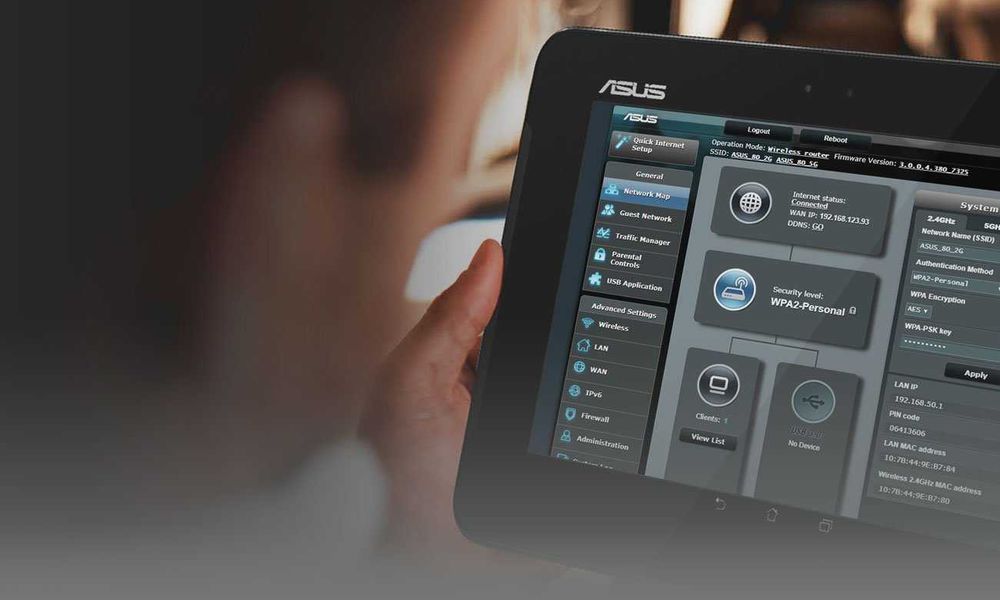 Asus dualband 1500 Mb/s Wi-Fi Mesh + USB + firewall + VPN, RT-AC59U