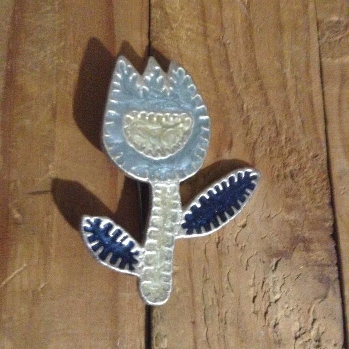 Редкая. Брошь винтажная. Лоскутная мозаика.