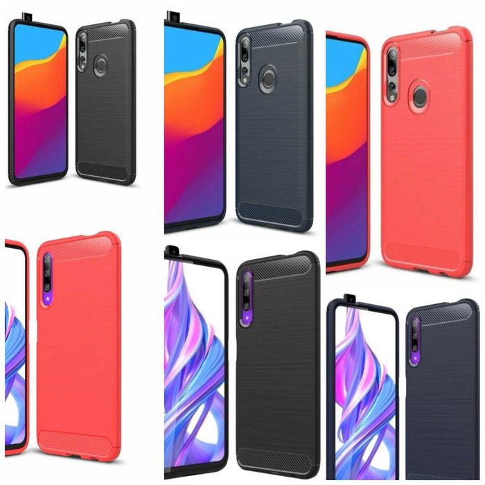 Противоударный чехол Huawei P Smart Z PSmart Pro Honor 9X карбон