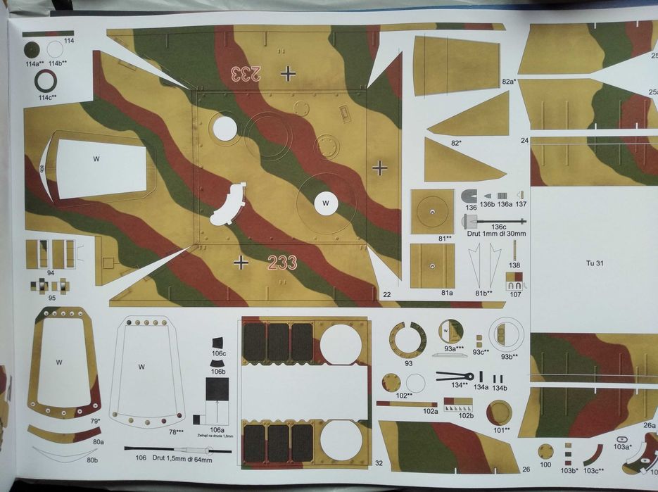 Model kartonowy niemiecki Jagdpanzer E-60, Angraf 267, 1:25