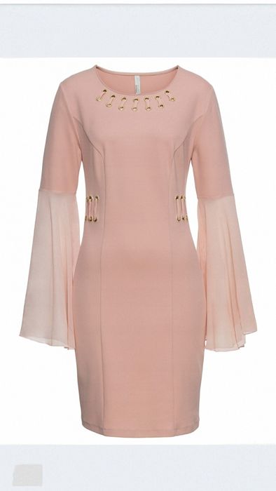 elegancka różowa sukienka M do L , komunia, chrzest, impreza