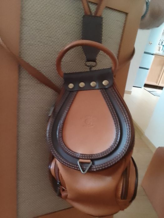 Skórzany Plecak Torebka 2w1 IL GIGLIO FIRENZE Made in Italy Camel NOWY