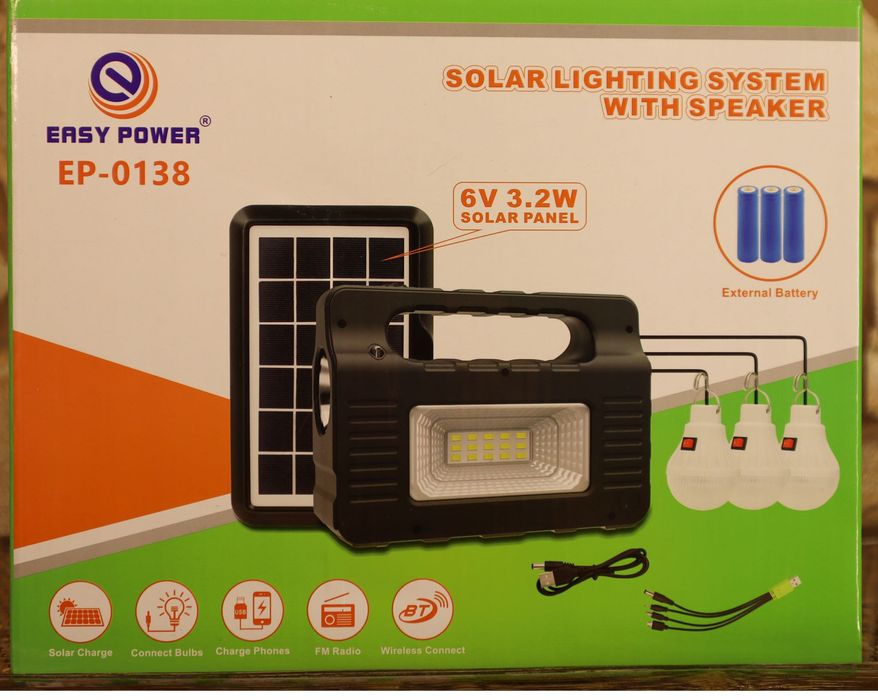 Універсальний, аварійний ліхтар-сонячна станція  модель ЕР-0138