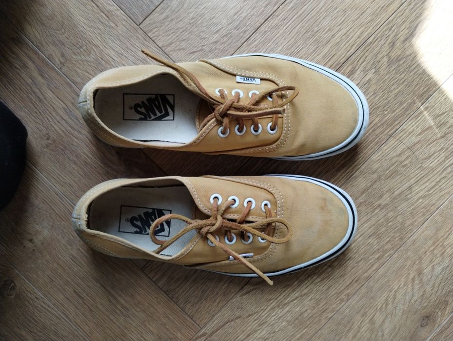 Żółte trampki sneakersy Vans z rzemykami