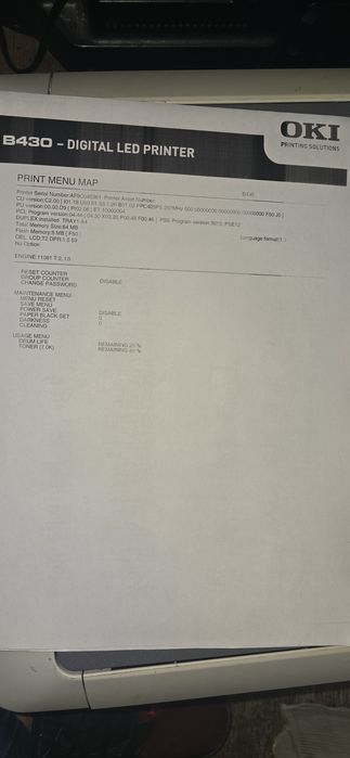 Drukarka laserowa z dupleksem OKI B430d z tonerem sprawna