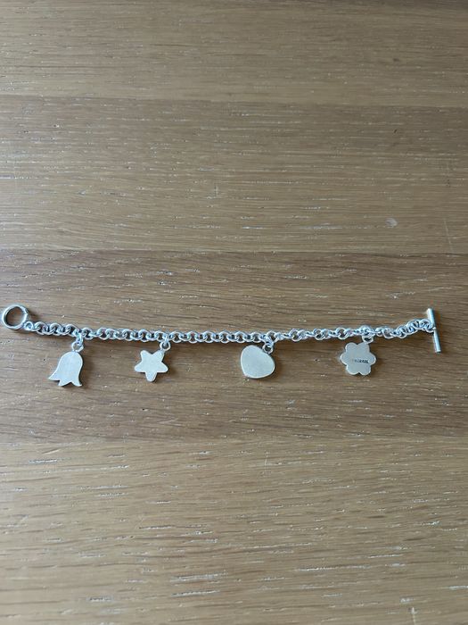 Pulseira prata lei com pingentes