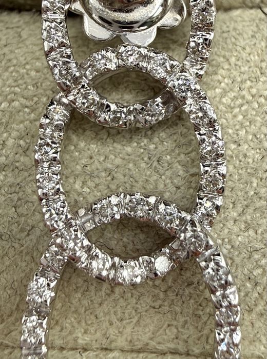 Złote kolczyki 750 z diamentami 0,80ct VS1-Si1/H-K
