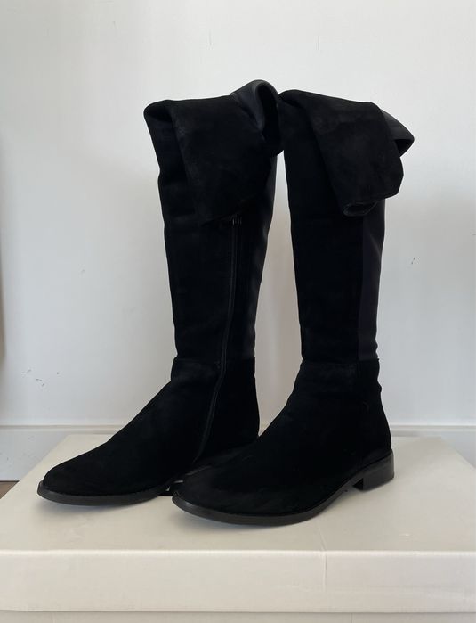 Muszkieterki Nessi, skórzane w kolorze czarnym