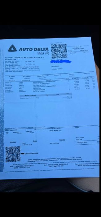 valvula comprada na Auto Delta com fatura