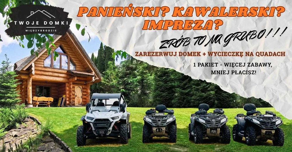 Wynajem domku Leśnego nad jeziorem z basenem/sauna jacuzzi quady