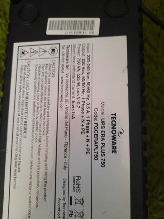 Zasilacz UPS Tecnoware 750 VA 525 W