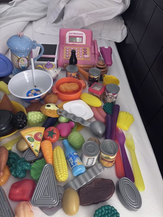 Grande conjunto de brinquedos de cozinha e supermercado - oportunidade