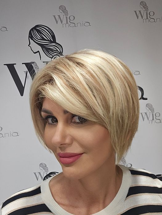 Peruka naturalna blond pasemka