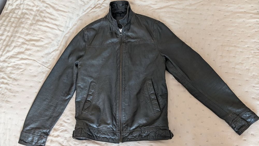 Skórzana kurtka męska ze skóry JAGNIĘCEJ