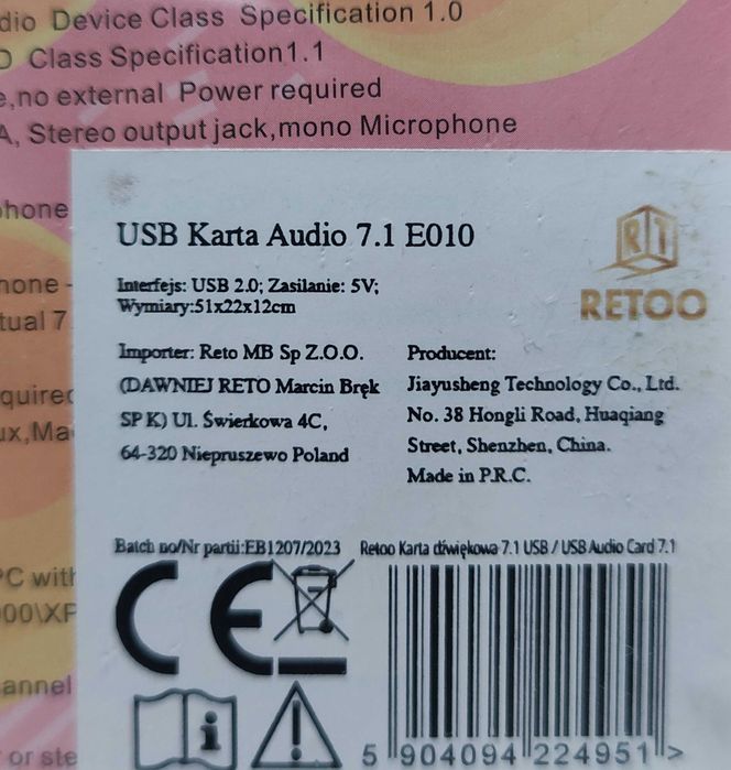 Karta dźwiękowa, audio USB