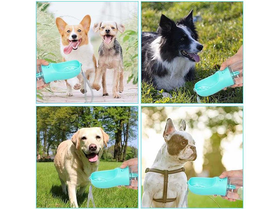 Butelka miska na wodę przenośna poidło psa na spacer turystyczna 380ml