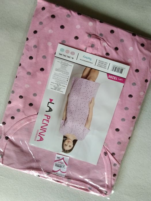 3XL Koszula ciążowa nocna piżama do karmienia rozpinana La penna odpin