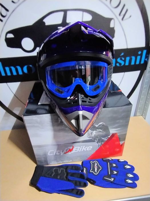 Zestaw CROSS quad hulajnoga Niebieski + rękawice i gogle